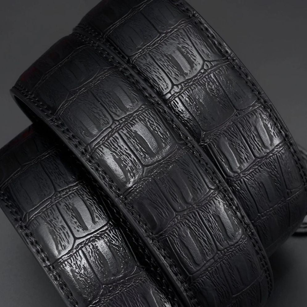 Ceinture Cuir Aspect Crocodile à Boucle Aigle homme Modèle Kimo

