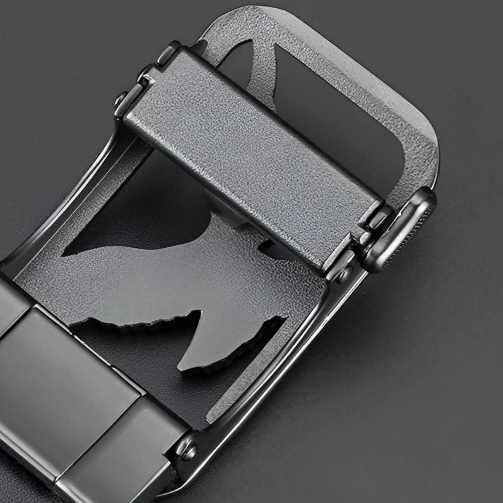 Ceinture Cuir Aspect Crocodile à Boucle Aigle homme Modèle Kimo

