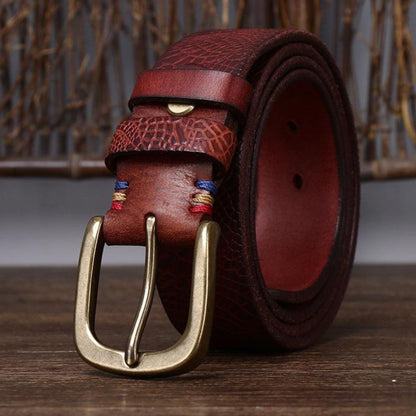 Ceinture Cuir Aspect Crocodile Boucle Élégante Homme - La Ceinturerie