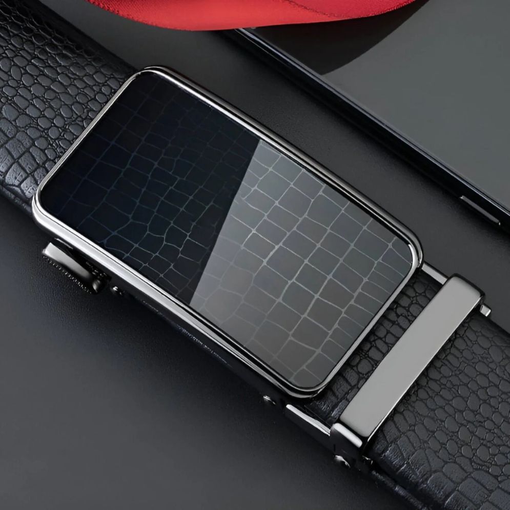 Ceinture Cuir Aspect Crocodile Homme Modèle Cainei - La Ceinturerie
