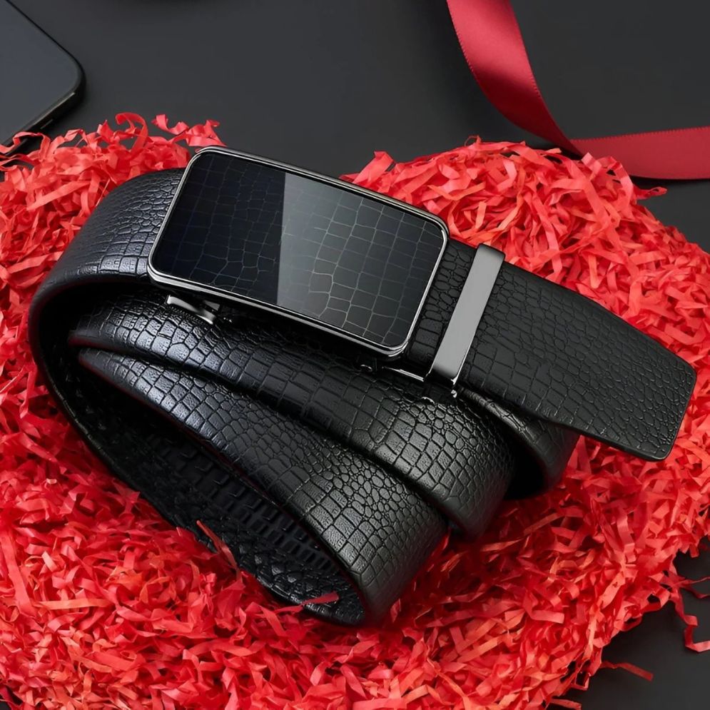 Ceinture Cuir Aspect Crocodile Homme Modèle Cainei - La Ceinturerie
