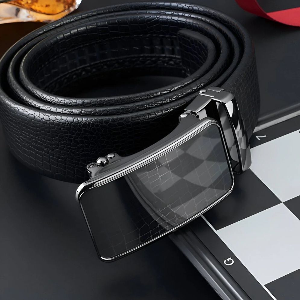 Ceinture Cuir Aspect Crocodile Homme Modèle Cainei - La Ceinturerie
