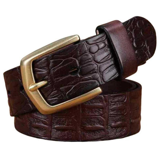 Ceinture Cuir Croco Boucle Dorée Homme Modèle Zolta - La Ceinturerie

