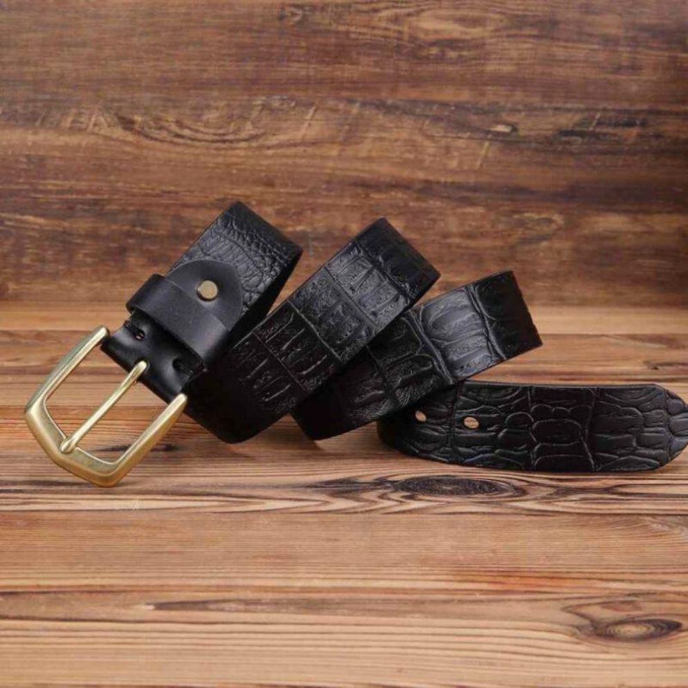 Ceinture Cuir Croco Boucle Dorée Homme Modèle Zolta - La Ceinturerie
