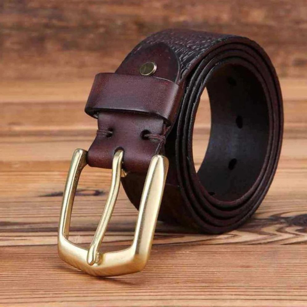 Ceinture Cuir Croco Boucle Dorée Homme Modèle Zolta - La Ceinturerie
