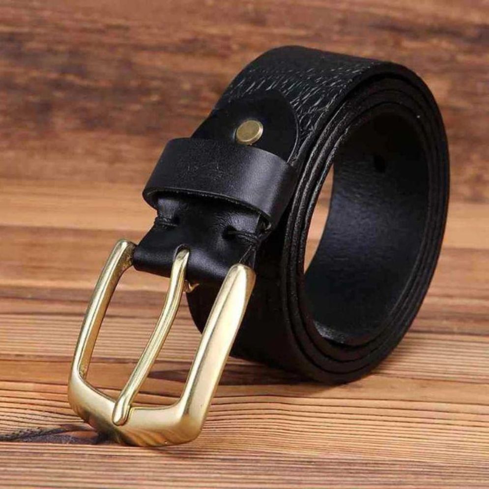 Ceinture Cuir Croco Boucle Dorée Homme Modèle Zolta - La Ceinturerie
