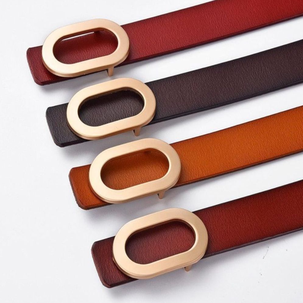 Ceinture Cuir Femme Grande Boucle Dorée