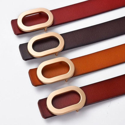 Ceinture Cuir Femme Grande Boucle Dorée