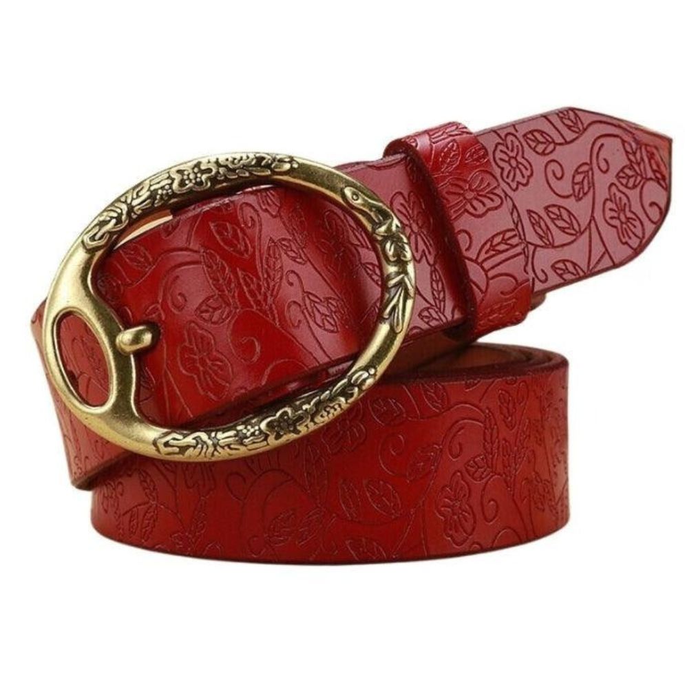 Ceinture en Cuir Bohème Femme Fleurs Modèle Fiona - La Ceinturerie