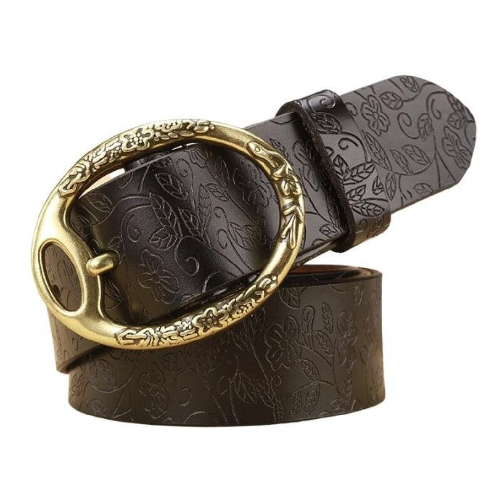 Ceinture en Cuir Bohème Femme Fleurs Modèle Fiona - La Ceinturerie