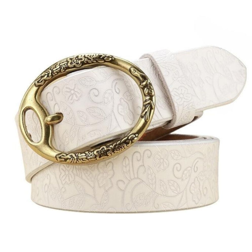 Ceinture en Cuir Bohème Femme Fleurs Modèle Fiona - La Ceinturerie