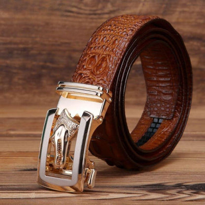 Ceinture Cuir Boucle Crocodile Homme Modèle Serrano - La Ceinturerie
