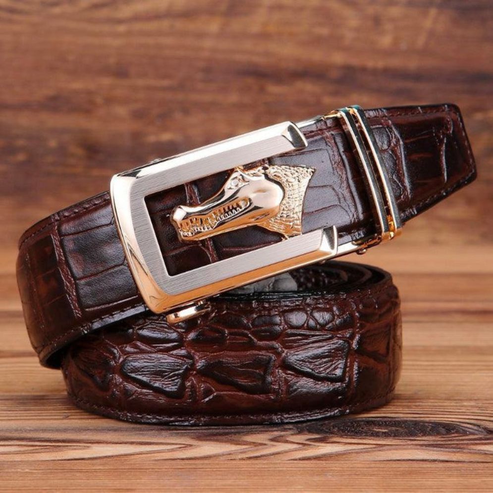 Ceinture Cuir Boucle Crocodile Homme Modèle Serrano - La Ceinturerie
