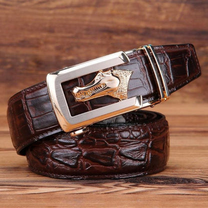 Ceinture Cuir Boucle Crocodile Homme Modèle Serrano - La Ceinturerie
