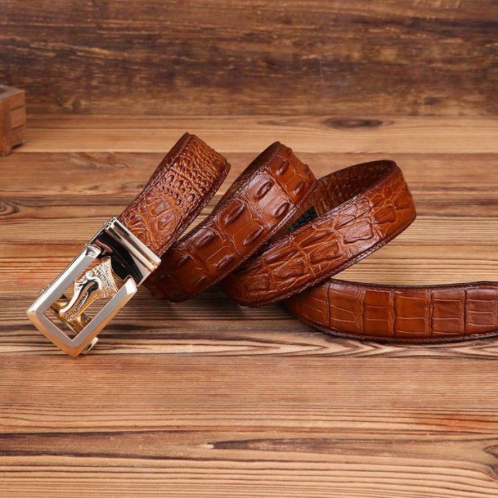 Ceinture Cuir Boucle Crocodile Homme Modèle Serrano - La Ceinturerie
