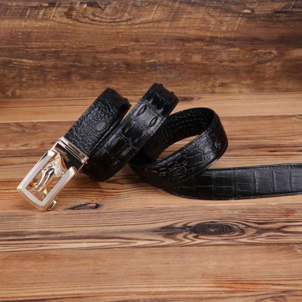 Ceinture Cuir Boucle Crocodile Homme Modèle Serrano - La Ceinturerie
