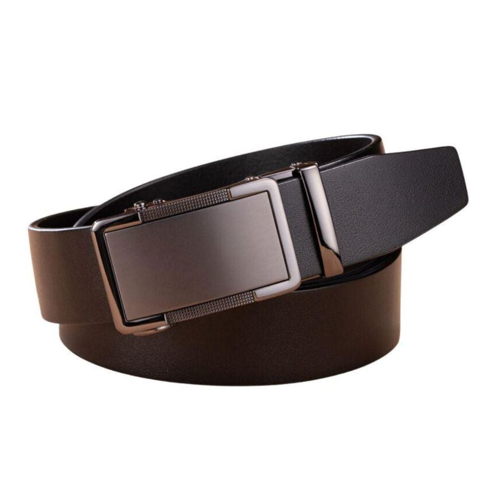 Ceinture de Costume en Cuir Boucle Automatique Noire