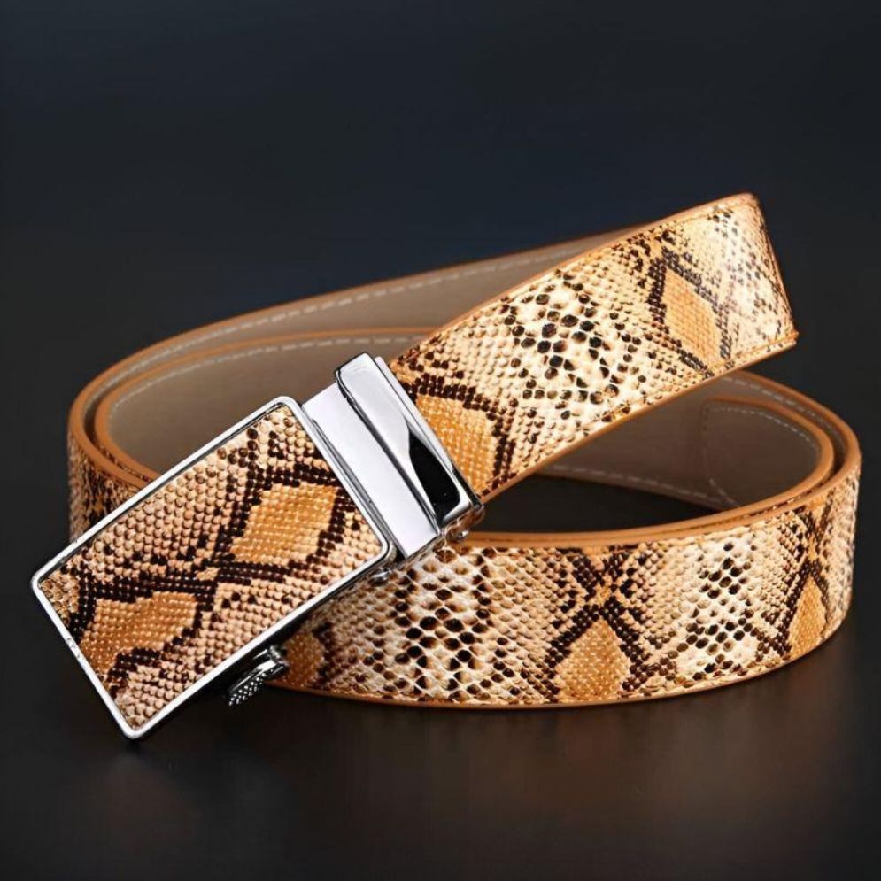 Ceinture Cuir Véritable Serpent Homme Modèle Niyaz - La Ceinturerie