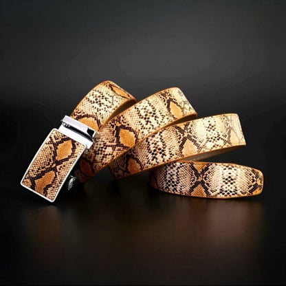 Ceinture Cuir Véritable Serpent Homme Modèle Niyaz - La Ceinturerie