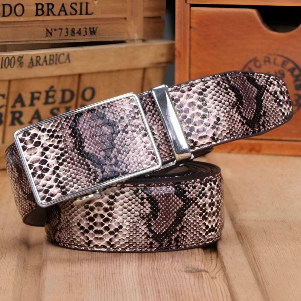 Ceinture Cuir Véritable Serpent Homme Modèle Niyaz - La Ceinturerie