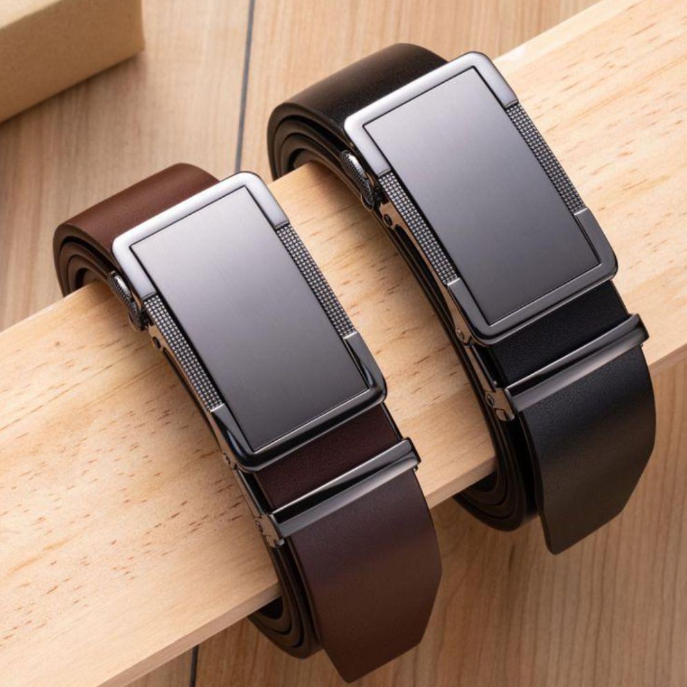 Ceinture de Costume en Cuir Boucle Automatique - La Ceinturerie