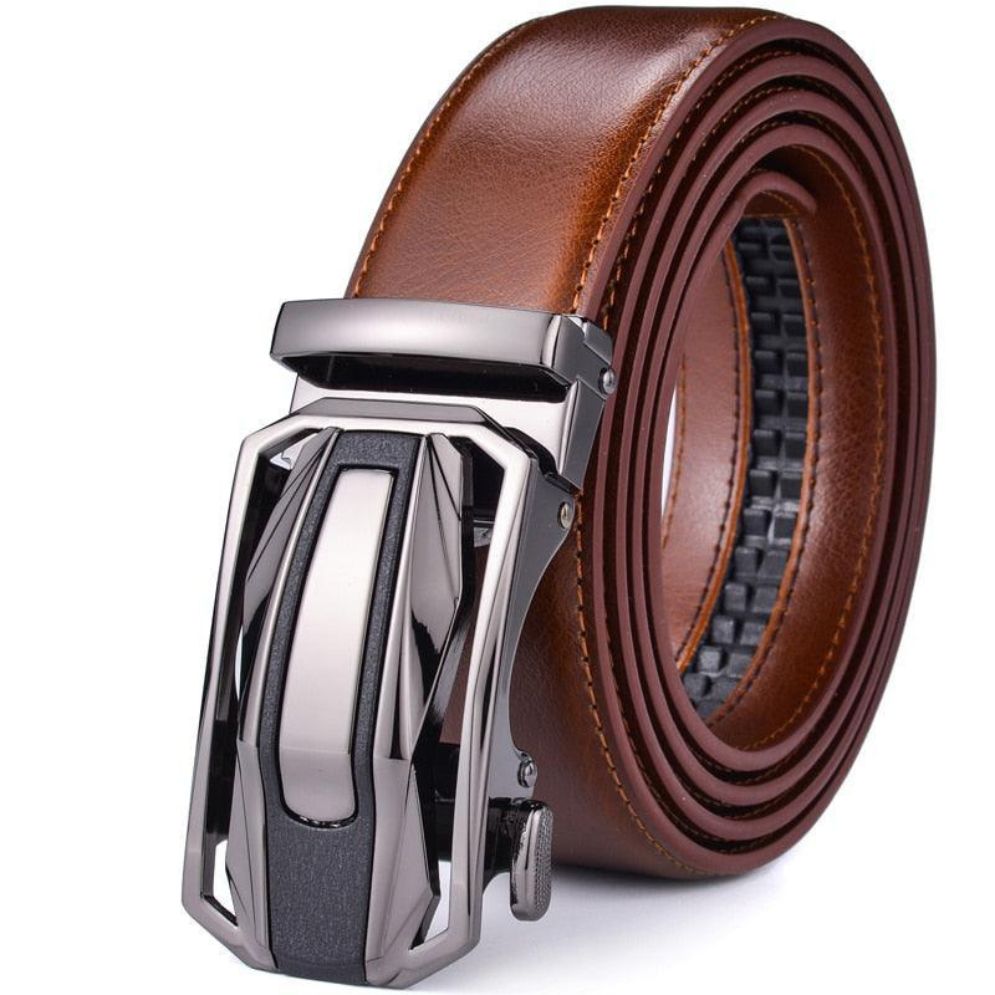 Ceinture Costume Cuir Pleine Fleur Boucle Automatique - La Ceinturerie