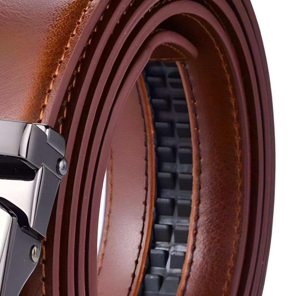 Ceinture Costume Cuir Pleine Fleur Boucle Automatique - La Ceinturerie