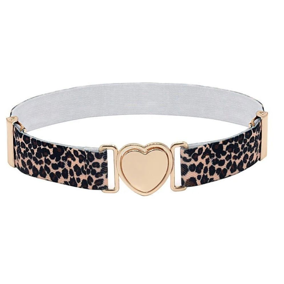 Ceinture Élastique à Forme Coeur Fille Léopard Modèle Maddie
