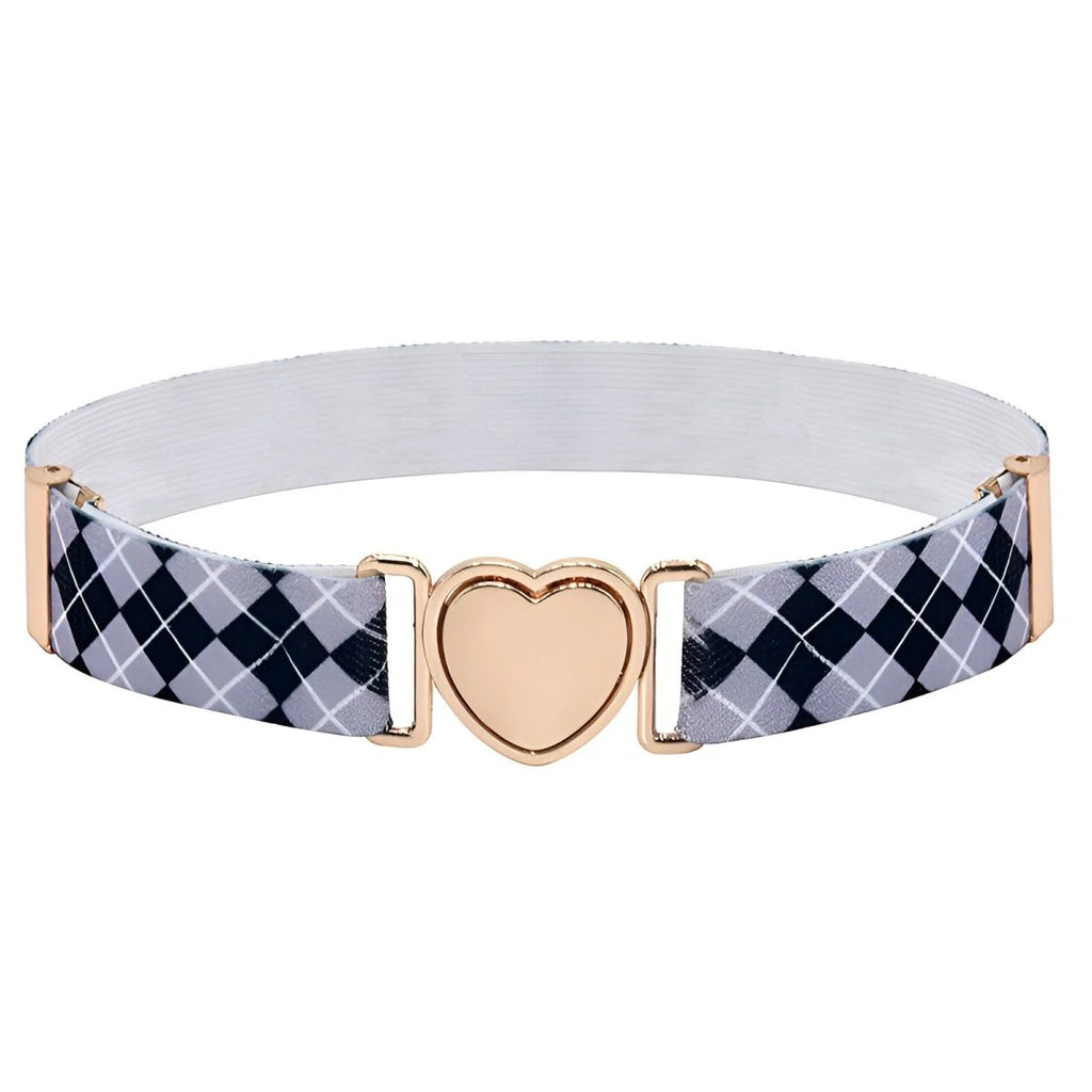 Ceinture Élastique à Attache Rapide en Forme de Coeur Pour Fille à Carreaux Modèle Lola