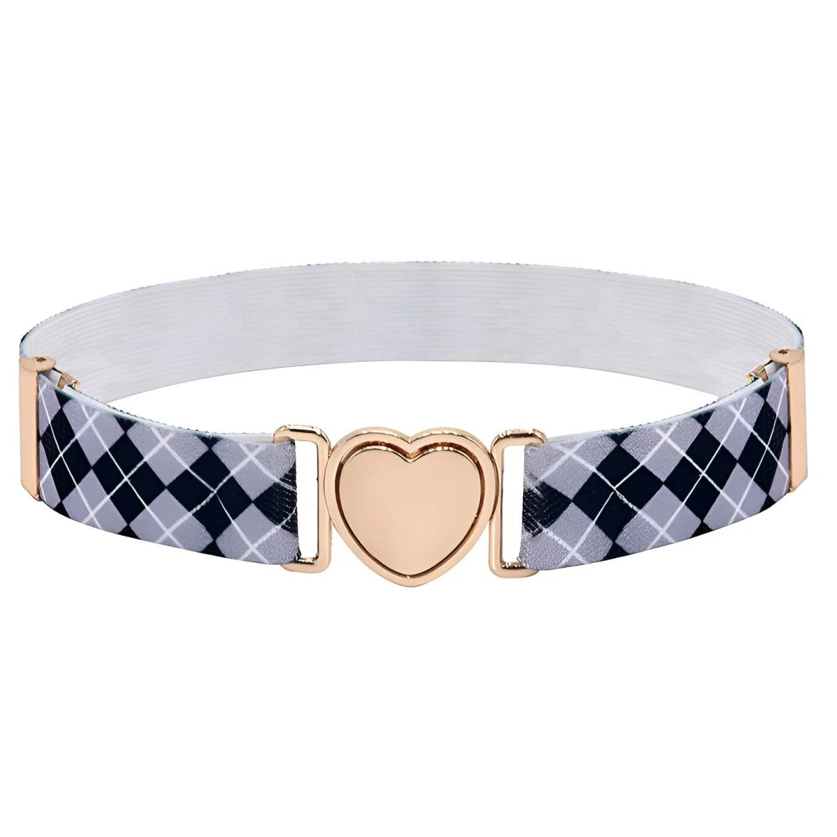 Ceinture Élastique à Attache Rapide en Forme de Coeur Pour Fille à Carreaux Modèle Lola