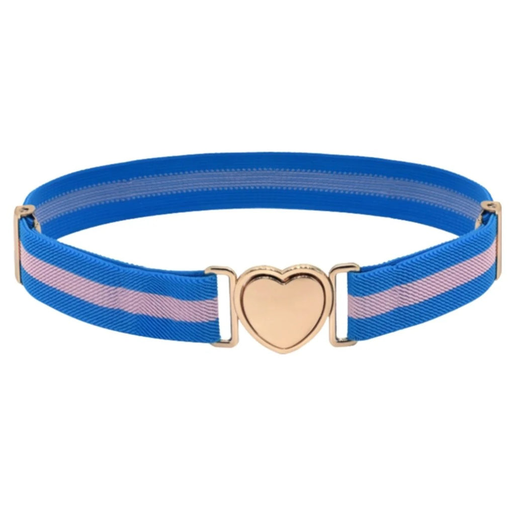 Ceinture Attache Rapide en Forme de Coeur Fille à Rayures Modèle Lucky - La Ceinturerie