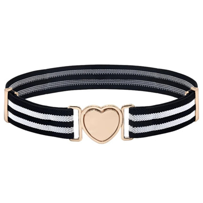 Ceinture Attache Rapide en Forme de Coeur Fille à Rayures Modèle Lucky - La Ceinturerie