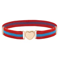 Ceinture Attache Rapide en Forme de Coeur Fille à Rayures Modèle Lucky - La Ceinturerie