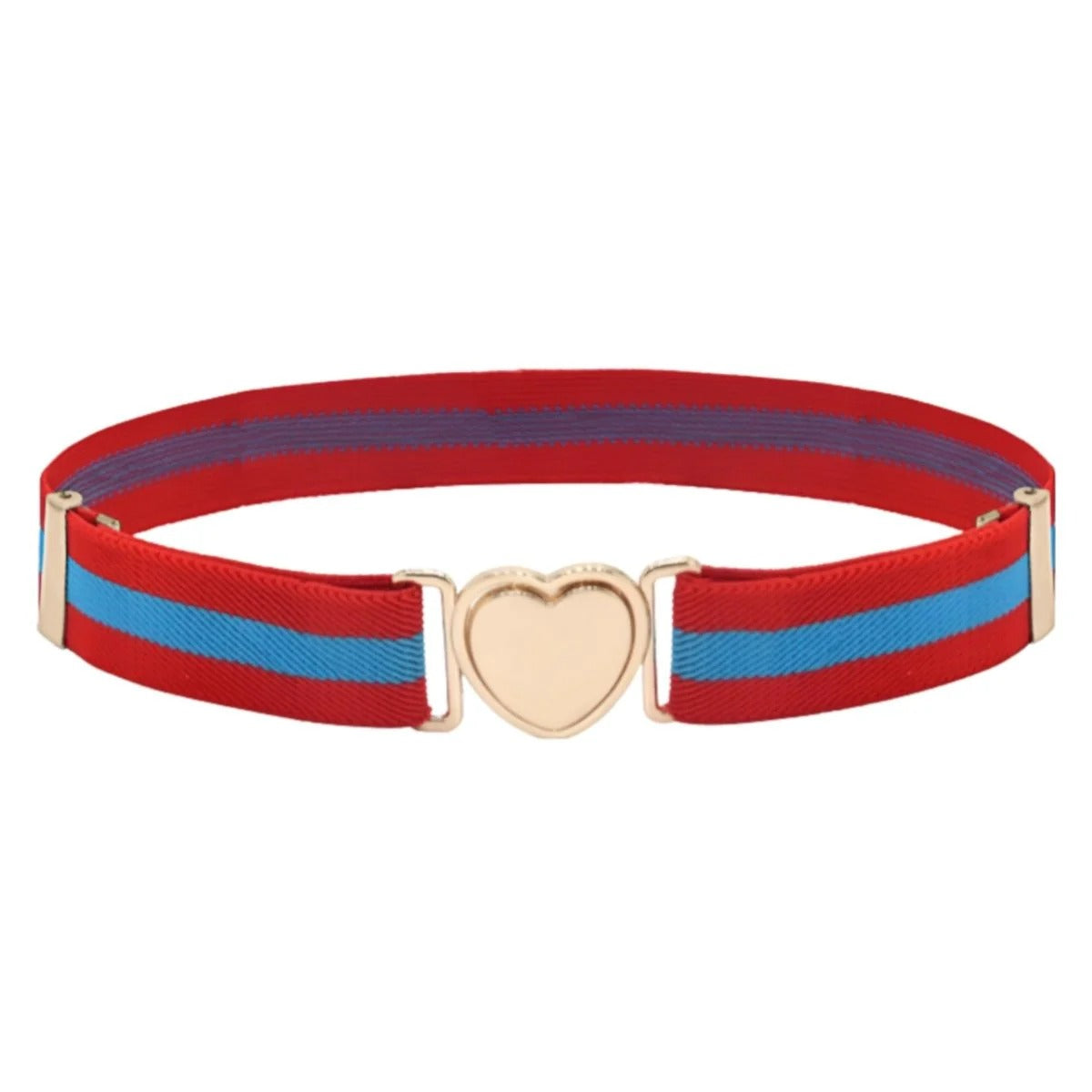 Ceinture Attache Rapide en Forme de Coeur Fille à Rayures Modèle Lucky - La Ceinturerie