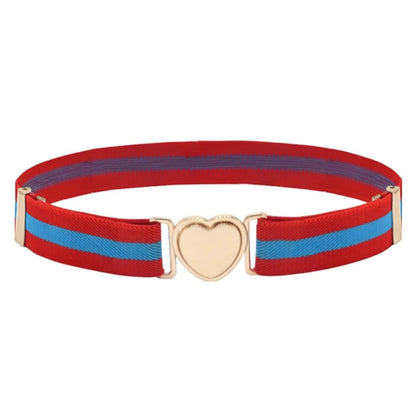 Ceinture Attache Rapide en Forme de Coeur Fille à Rayures Modèle Lucky - La Ceinturerie