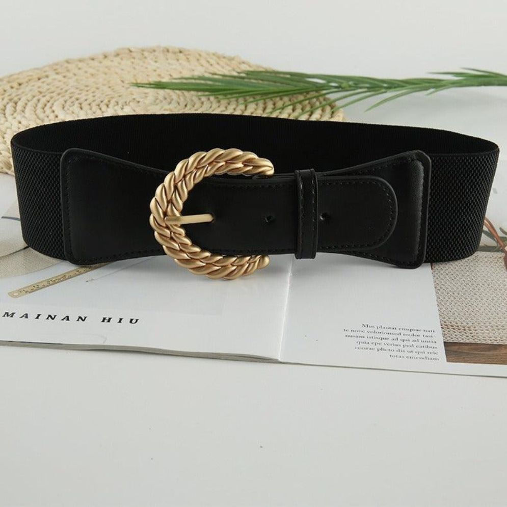 Ceinture Élastique Boucle Or Torsadée Modèle Nastasja - La Ceinturerie
