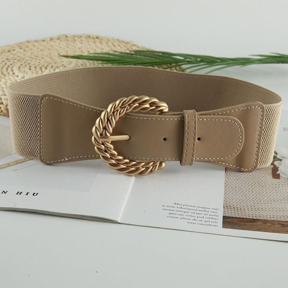 Ceinture Élastique Boucle Or Torsadée Modèle Nastasja - La Ceinturerie
