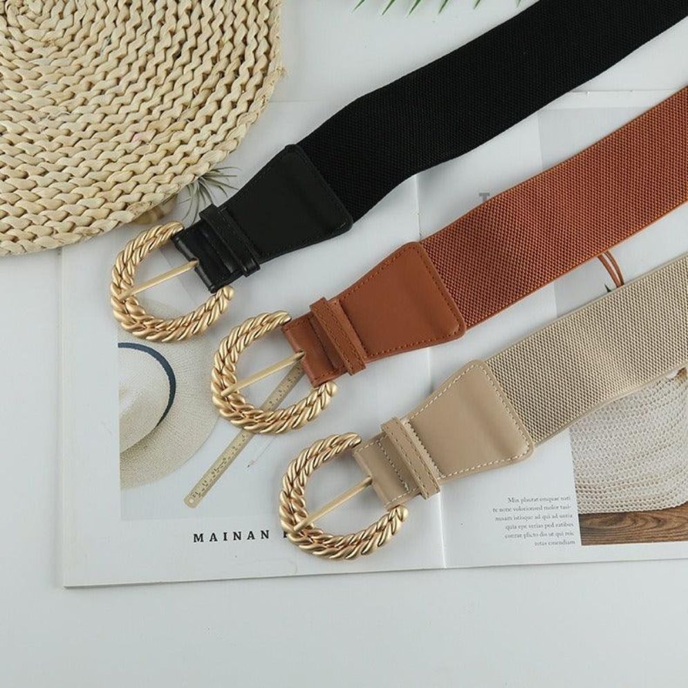 Ceinture Élastique Boucle Or Torsadée Modèle Nastasja - La Ceinturerie
