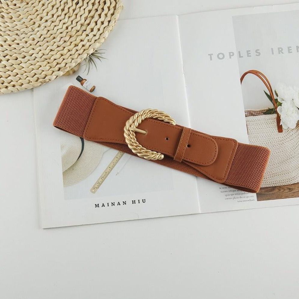 Ceinture Élastique Boucle Or Torsadée Modèle Nastasja - La Ceinturerie
