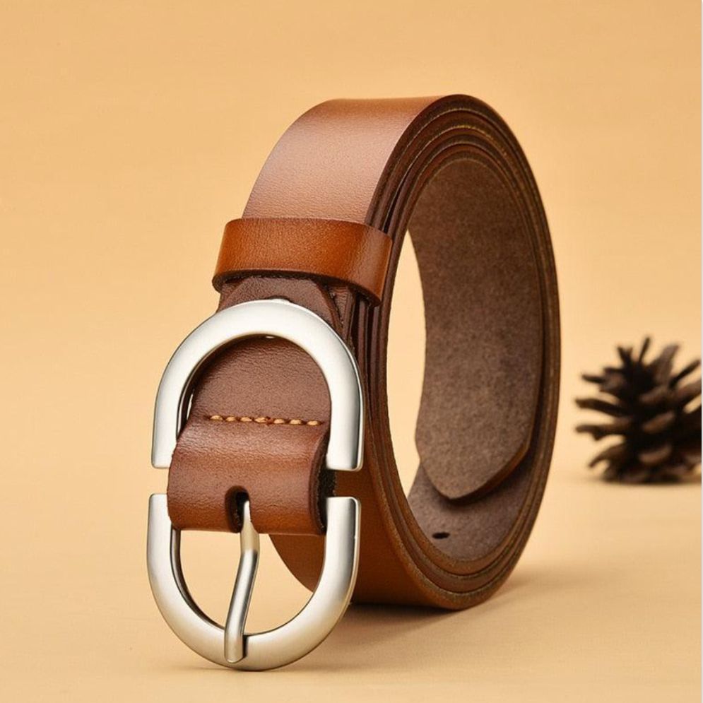 Ceinture en Cuir Lisse pour Femme à Boucle Simple - La Ceinturerie