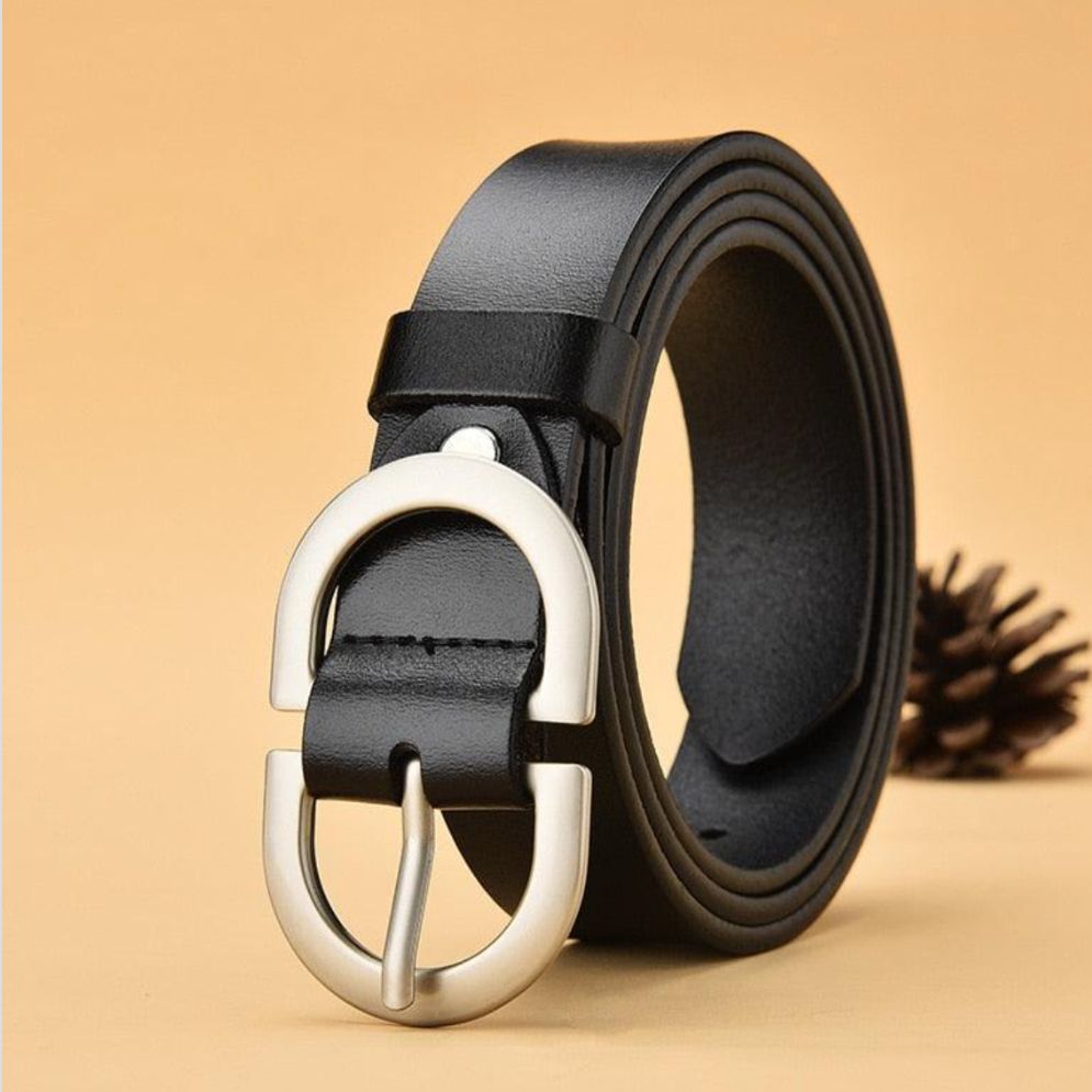 Ceinture en Cuir Lisse pour Femme à Boucle Simple - La Ceinturerie