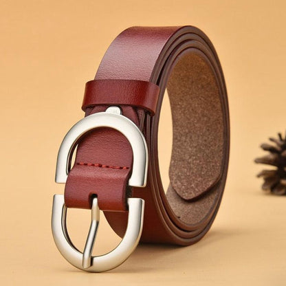 Ceinture en Cuir Lisse pour Femme à Boucle Simple - La Ceinturerie