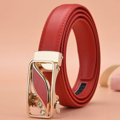 Ceinture en Cuir à Boucle Automatique pour Femme Modèle Lella - La Ceinturerie