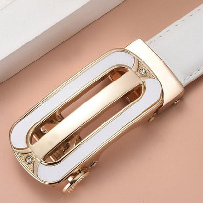 Ceinture en Cuir à Boucle Automatique pour Femme Modèle Lella - La Ceinturerie