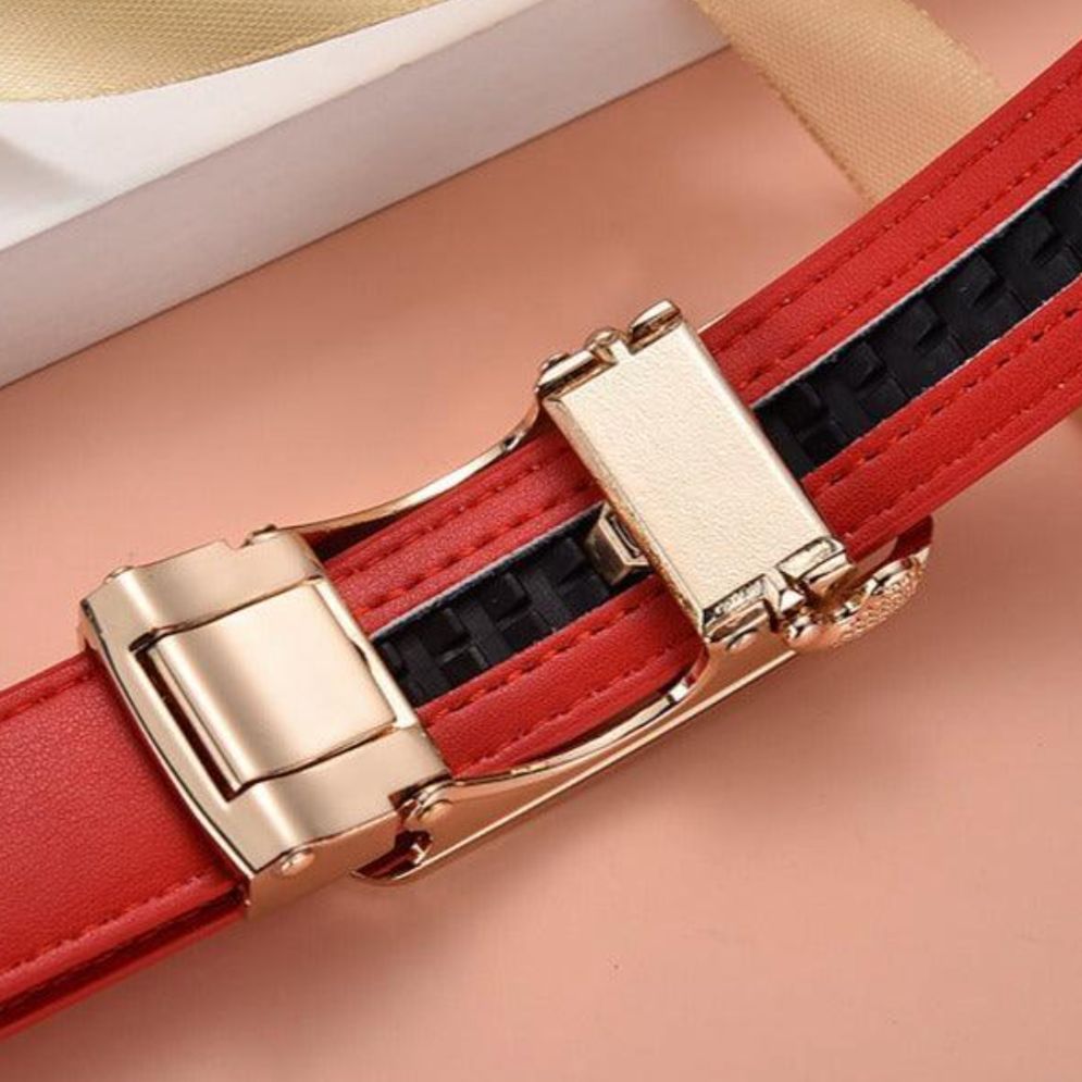 Ceinture en Cuir à Boucle Automatique pour Femme Modèle Lella - La Ceinturerie