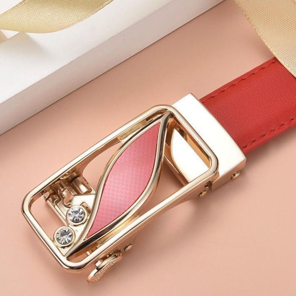 Ceinture en Cuir à Boucle Automatique pour Femme Modèle Lella - La Ceinturerie