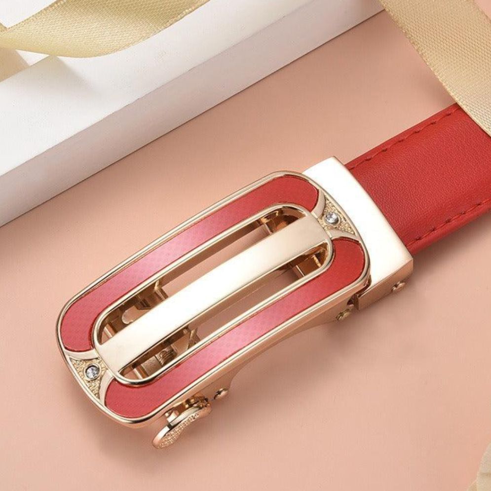 Ceinture en Cuir à Boucle Automatique pour Femme Modèle Lella - La Ceinturerie