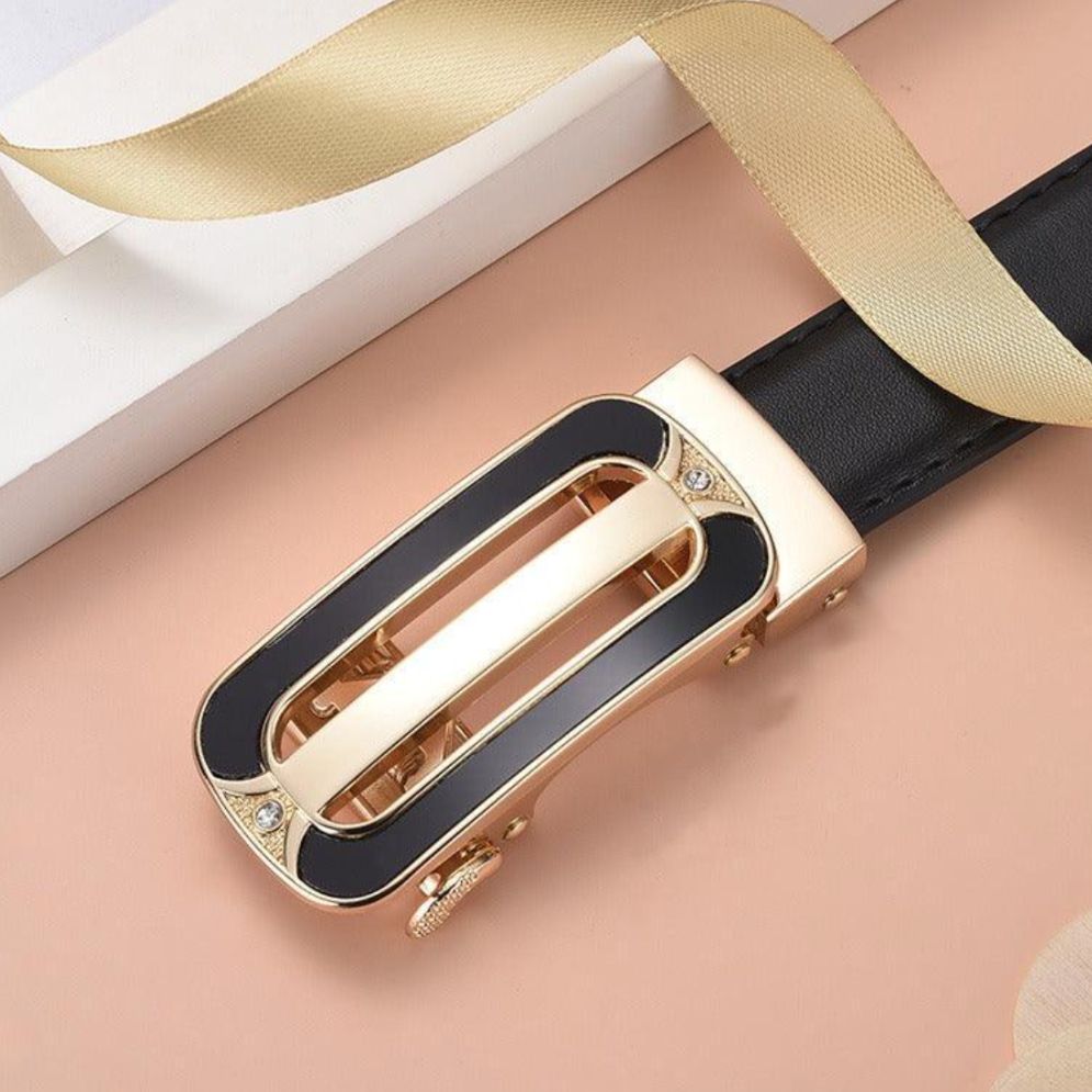 Ceinture en Cuir à Boucle Automatique pour Femme Modèle Lella - La Ceinturerie