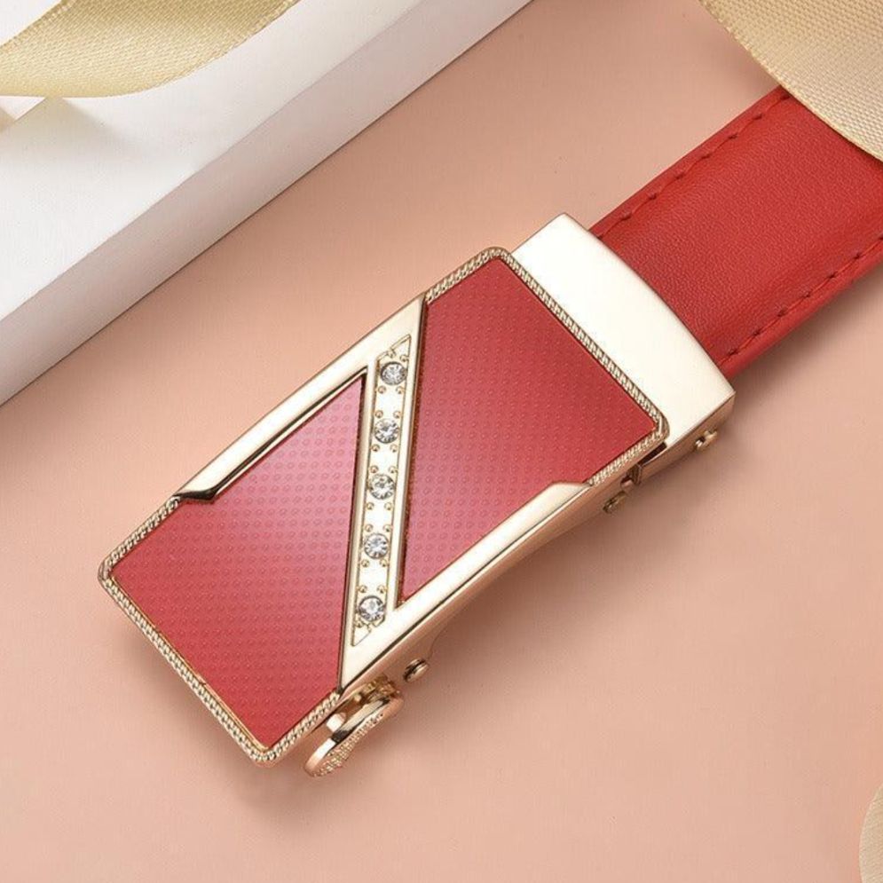 Ceinture en Cuir à Boucle Automatique pour Femme Modèle Lella - La Ceinturerie