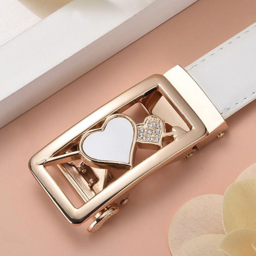 Ceinture en Cuir à Boucle Automatique pour Femme Modèle Lella - La Ceinturerie